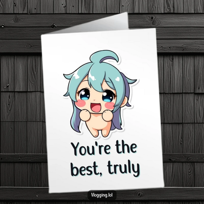 Funny Free Printable Thank You Card of a character making a silly, exaggerated face at the viewer, perfect for sending thanks.