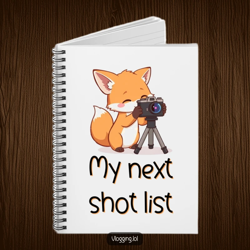 Funny Notebook: A curious fox with a camera, ideal for documenting ideas with precision, a smart funny gift.