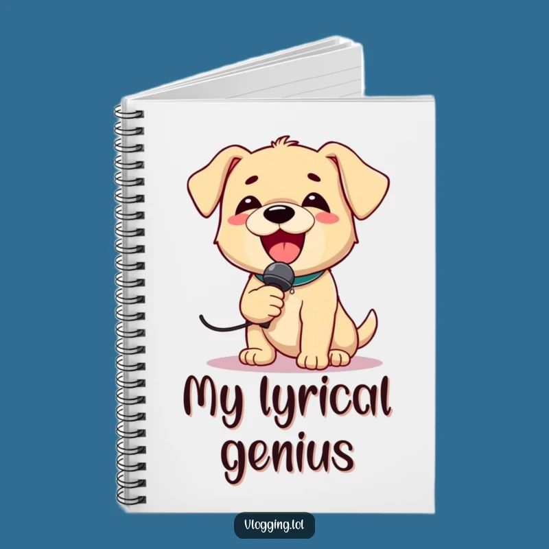 Funny Puppy Singer Notebook: Jot Down Lyrics with a Delighted Dog!