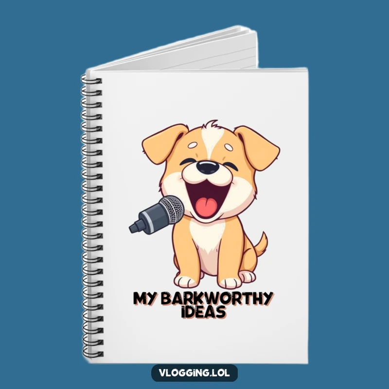 Funny Puppy Podcaster Notebook - Hilarious Journal for Dog Lovers