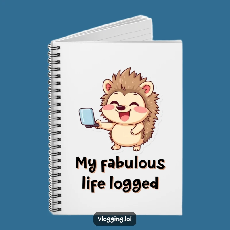 Funny Giggling Hedgehog Notebook: Hilarious Selfie Journal for Social Fans