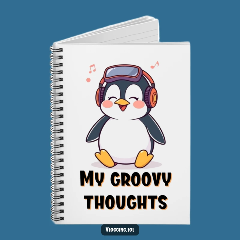 Funny Penguin Notebook: Vlogger Music Journal, Hilarious Funny Gift!