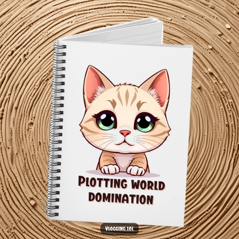 Funny Cat Notebook with a curious cat intensely watching a screen, perfect for jotting down ideas with a humorous twist.