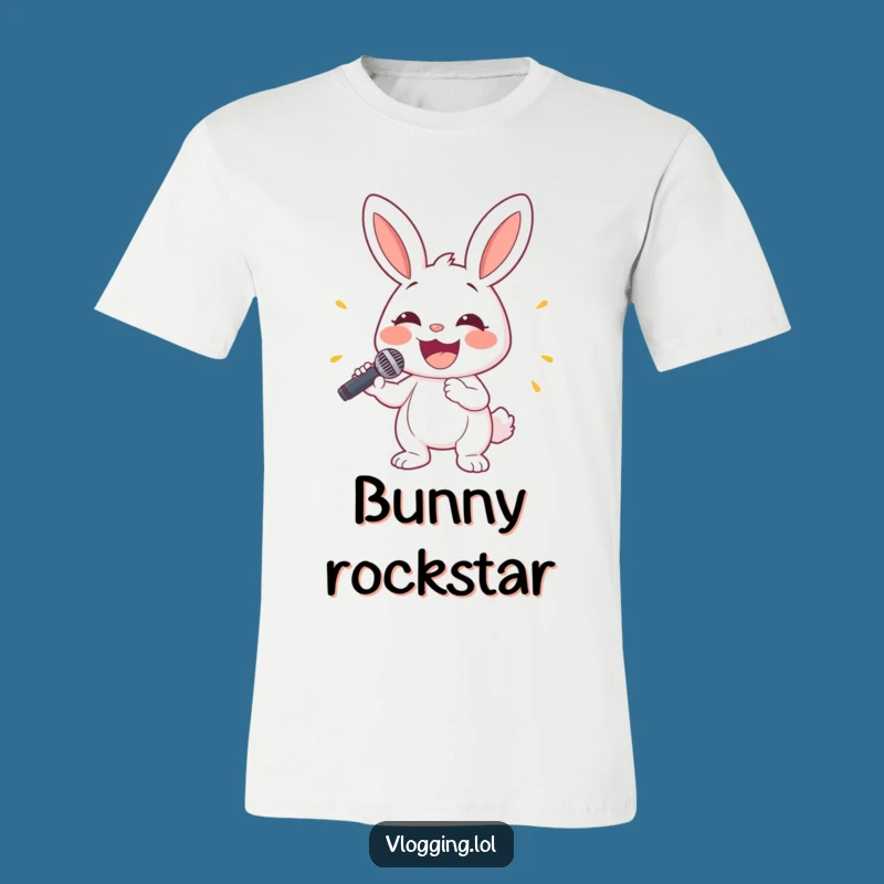 Funny Bunny Rockstar T-Shirt - Hilarious Musician Gift