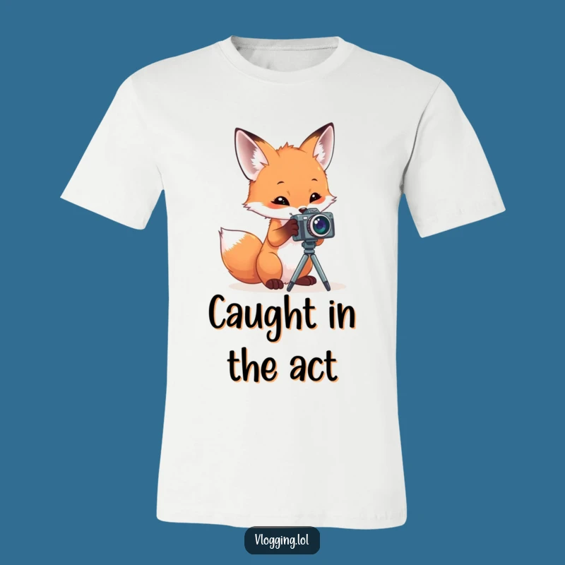 Funny Fox Photographer T-Shirt: Playful Fox with Camera, A Comedic Statement Tee