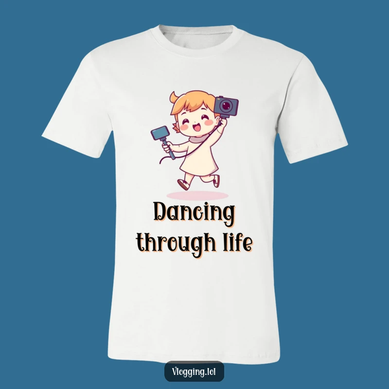 Funny Selfie Stick Dancer T-Shirt: Playful Character Photography Humor Tee