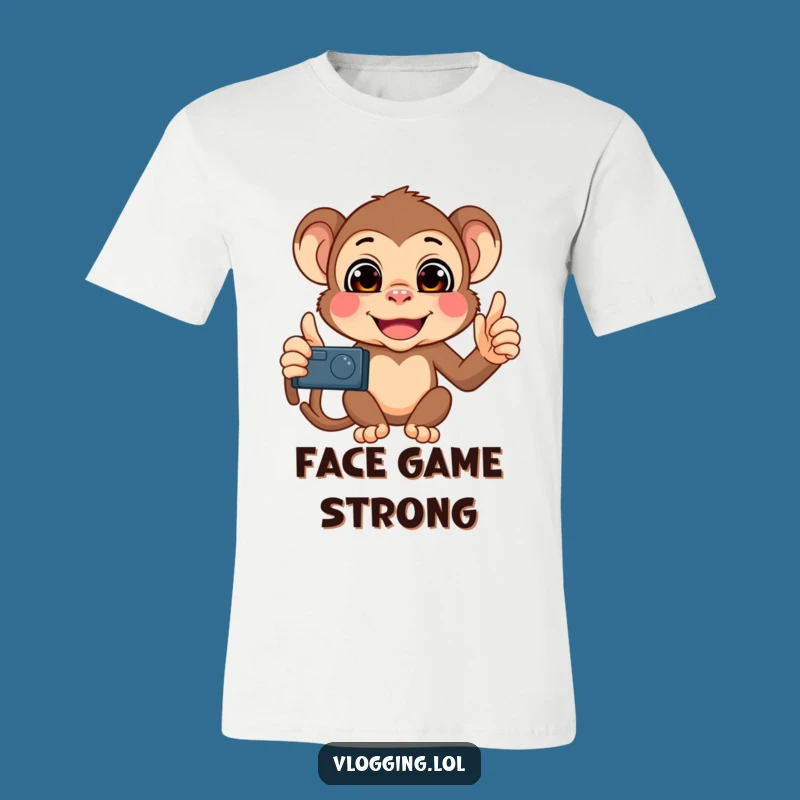 Funny Monkey Vlogger T-Shirt: Mischievous Monkey Making Funny Faces, Great Funny Gift!