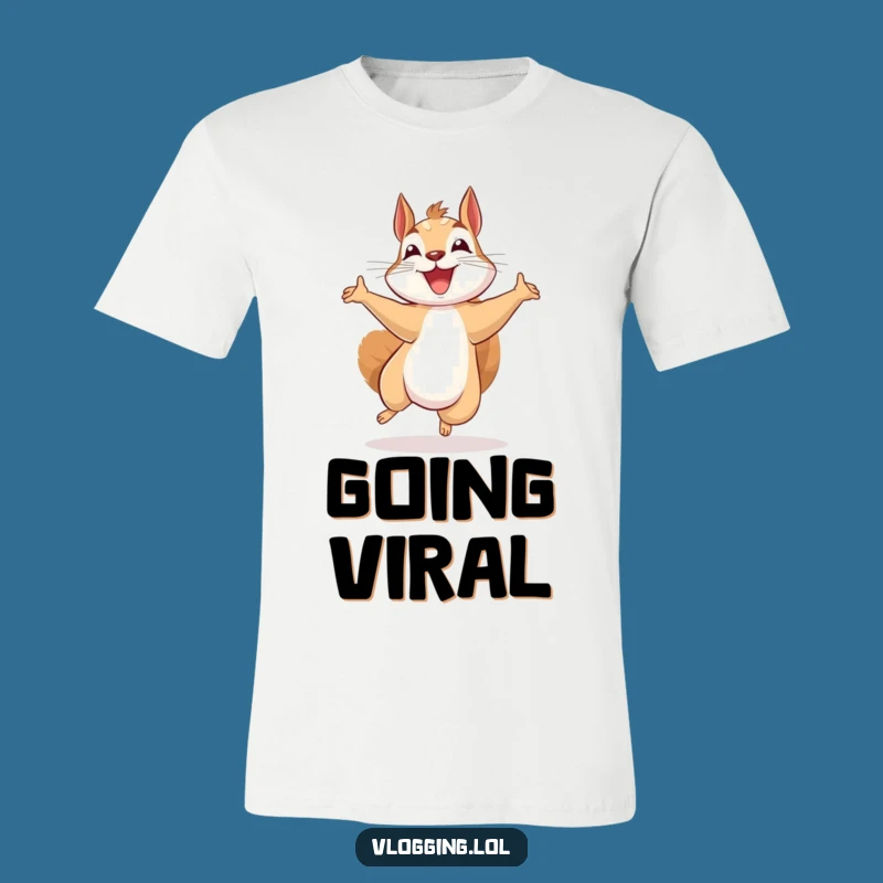 Funny Excited Squirrel T-Shirt: Recording Vibes - Awesome Funny Gift for Vloggers
