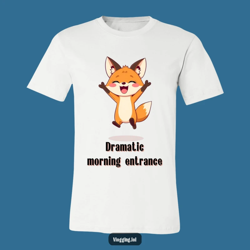 Funny Fox Vlogger T-Shirt: Dramatic Intro Style!