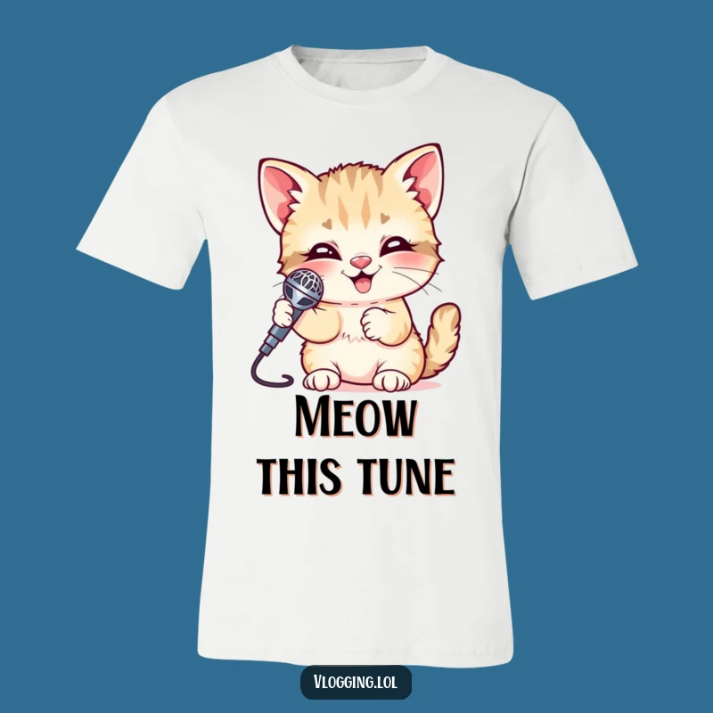 Funny Giggling Kitten Microphone T-Shirt: Unleash Your Inner Pop Star with Humor