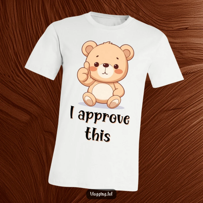 Funny Teddy Bear T-Shirt showcasing a proud teddy bear enthusiastically giving a thumbs up. A cheerful and humorous graphic tee for all.