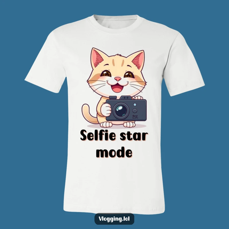 Funny Vlogging Cat T-Shirt: Smile Wide, Film Your World