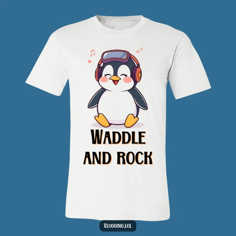 Funny Penguin Vlogger T-Shirt: Giggling Head-Bop Tee, Hilarious Gift!