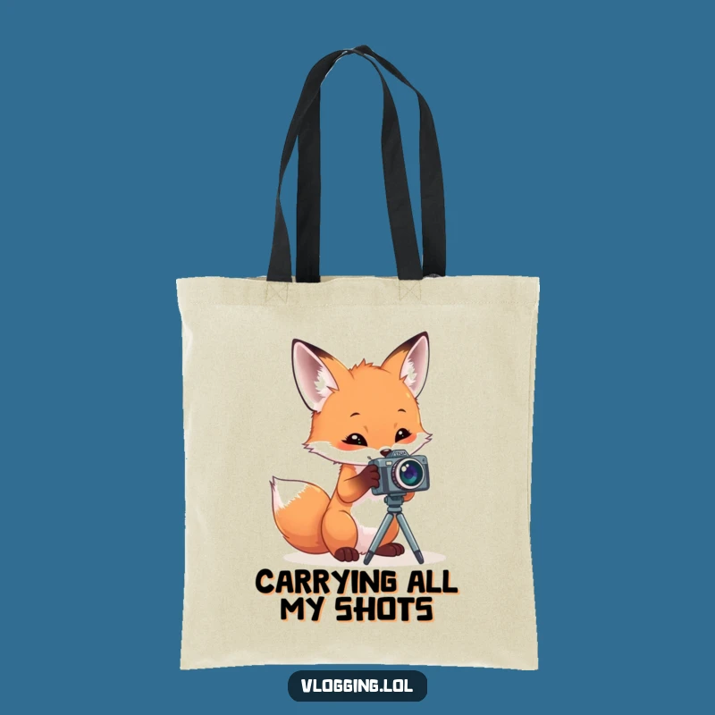 Funny Fox Photographer Tote Bag: Carry Your Gear with a Cunning Critter, Ideal Gift