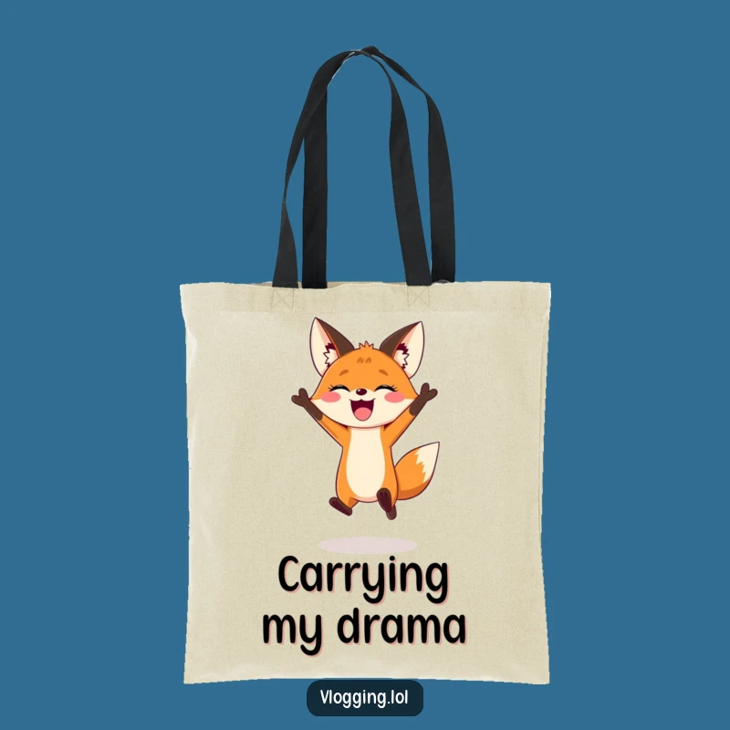 Funny Fox Vlogger Tote Bag: Carry Your Creative Energy!