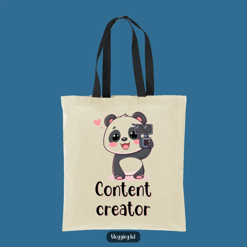 Funny Panda Tote Bag: Vlogger Chat Accessory, Great Funny Gift!