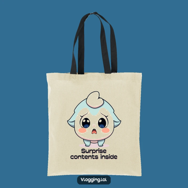 Funny Astonishment Tote Bag: Surprised Character Gasping, Stylish Funny Surprise Accessory