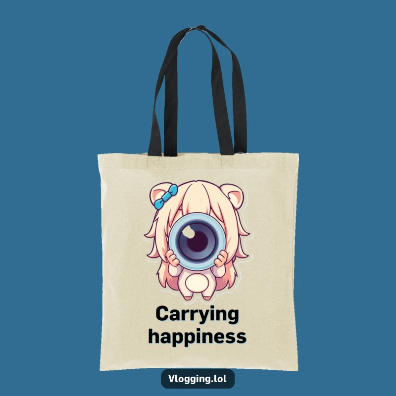Funny Cheerful Object Tote Bag: Colorful Character Shopping Bag