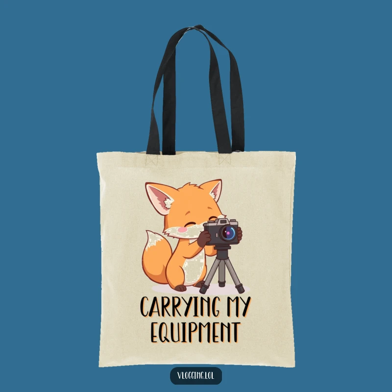 Funny Curious Fox Tote Bag: Carry Your Gear Like a Pro, a Smart Funny Gift!