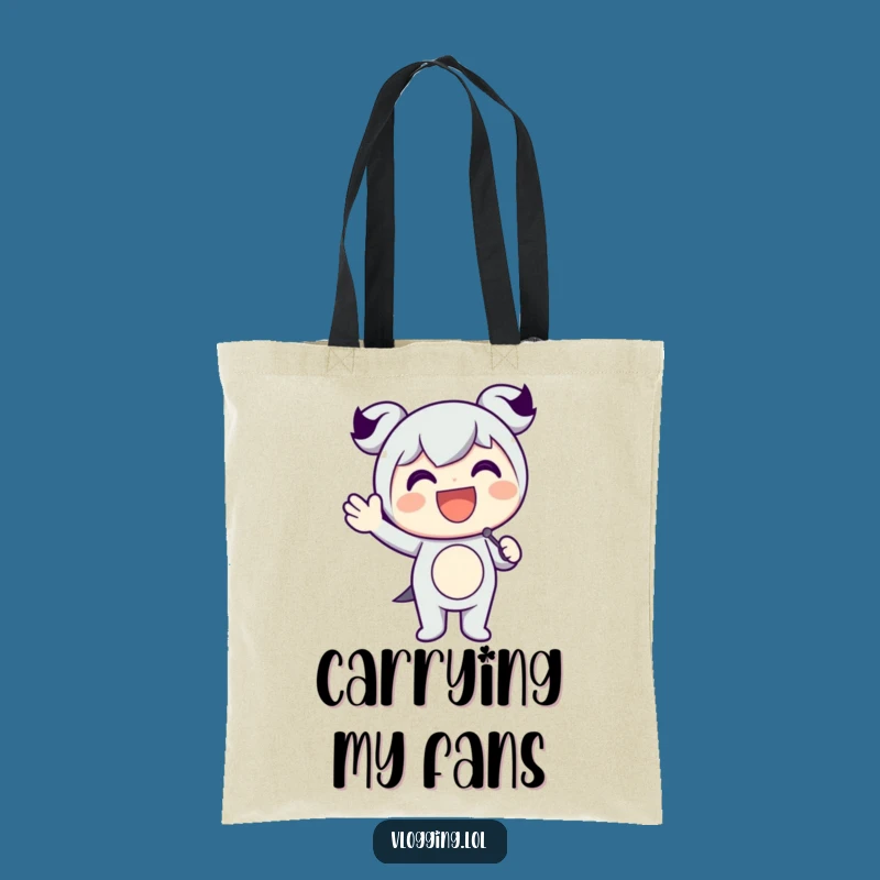 Funny Encore Tote Bag: Happy Character Mic Waving, Stylish Funny Accessory for Artists