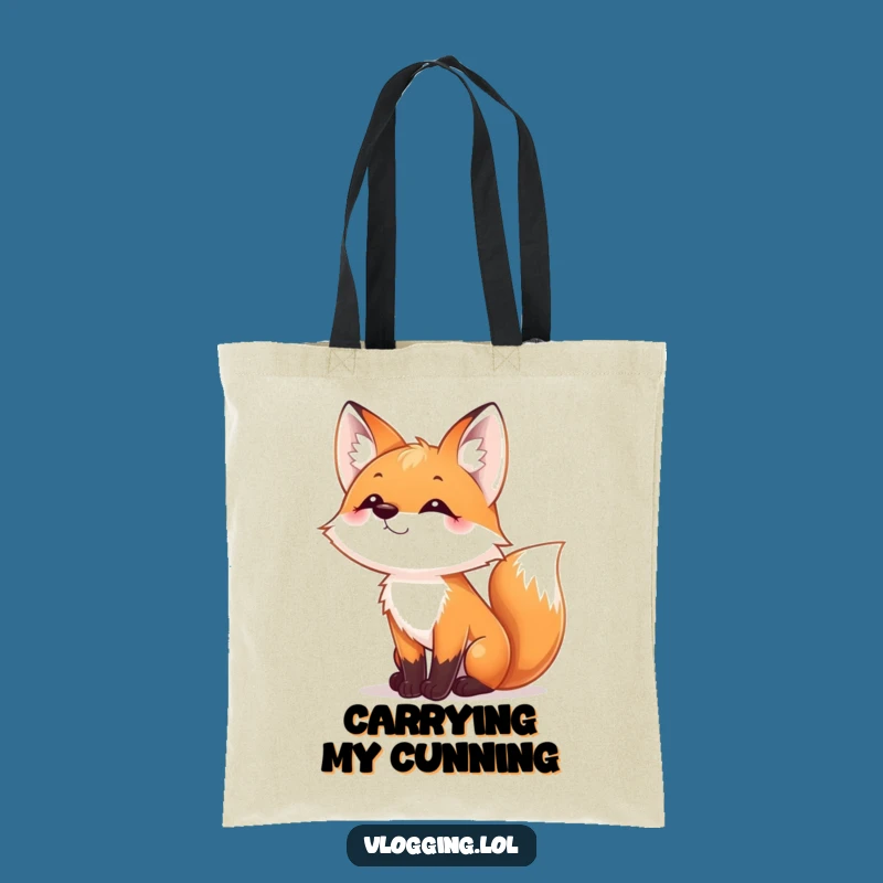 Funny Fox Nose Wiggle Tote Bag - Cute Playful Fox, Adorable Funny Gift