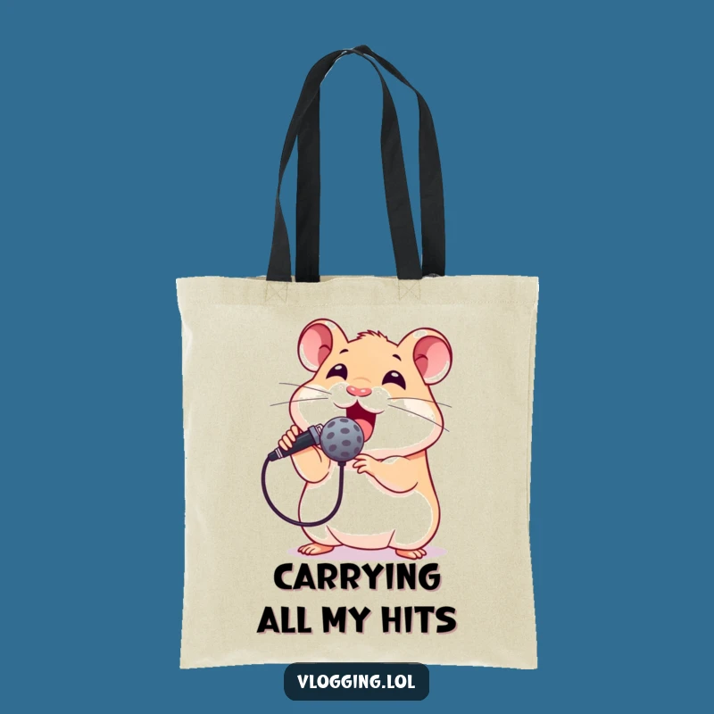 Funny Hamster Mic Drop Tote Bag - Stylish & Humorous Gift for Shoppers