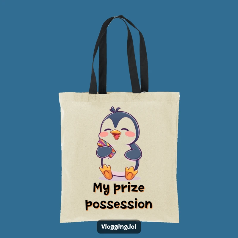 Funny Penguin Treasure Tote Bag - Stylish & Humorous Gift for Otters Lovers