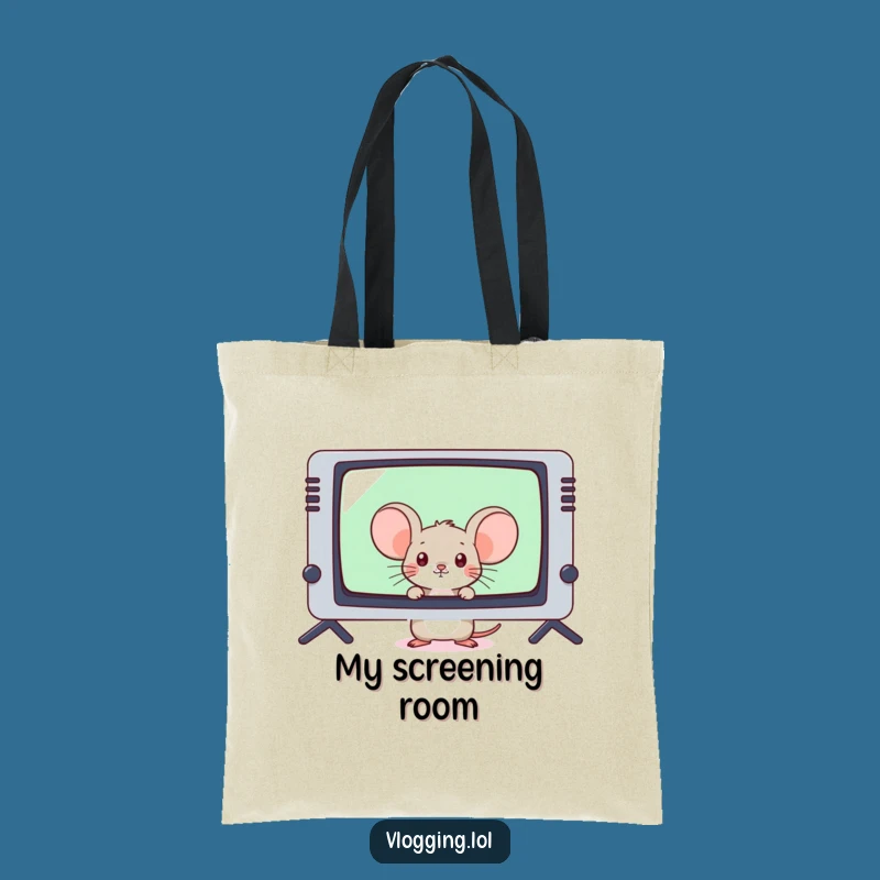 Funny Shy Mouse Gamer Tote Bag - Cute Peek Canvas Bag Gift